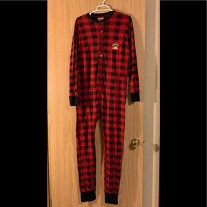 Buffalo plaid Union suit pajamas